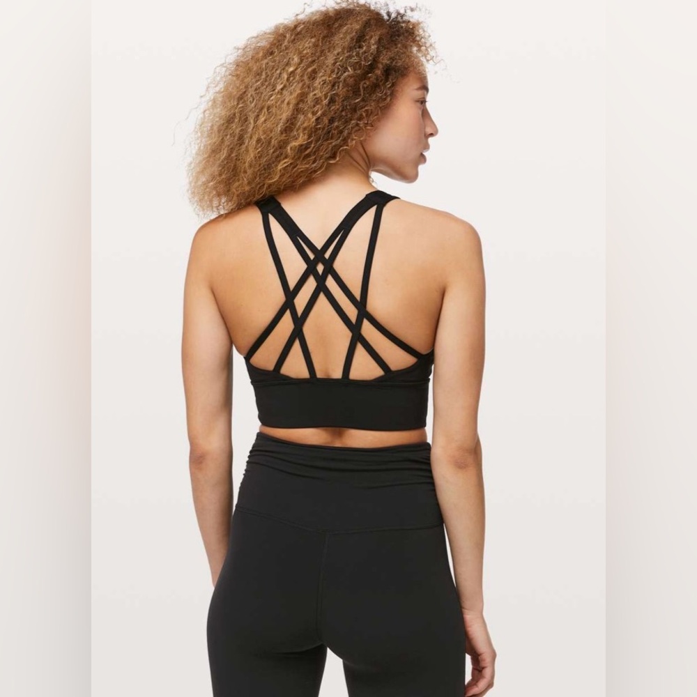 Lululemon Free To Be Longline Bra Black Strappy Back Sports Bra | Size 6 - Picture 6 of 10